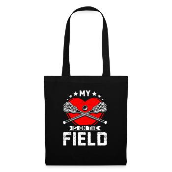 My heart is on the field Lacrosse - Tote Bag - black - Front