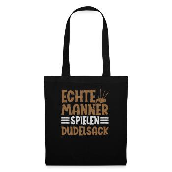 Echte Männer Spielen Dudelsack Instrument - Stoffbeutel - Schwarz - Vorne
