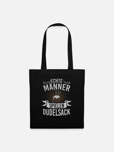 Echte Männer Spielen Dudelsack Instrument - Stoffbeutel - Schwarz