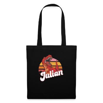 JULIAN - Beautiful boy name with T-REX Dino - Tote Bag - black - Front