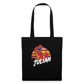 JULIAN - Beautiful boy name with T-REX Dino - Tote Bag - black - Front