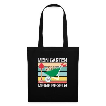 Mein Garten Meine Regeln Gartenarbeit - Stoffbeutel - Schwarz - Vorne