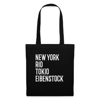 New York Rio Tokio Eibenstock Erzgebirge - Stoffbeutel - Schwarz - Vorne