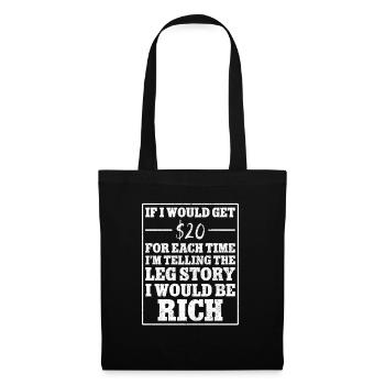 Leg surgery wheelchair lost leg - Tote Bag - black - Front