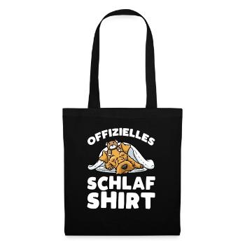 Welsh Terrier Hund Mit Kuscheltier Schlaf - Stoffbeutel - Schwarz - Vorne