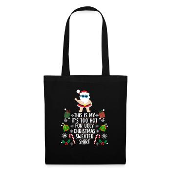 Chemise pull de Noël trop chaude pour moche - Sac en tissu - noir - Devant