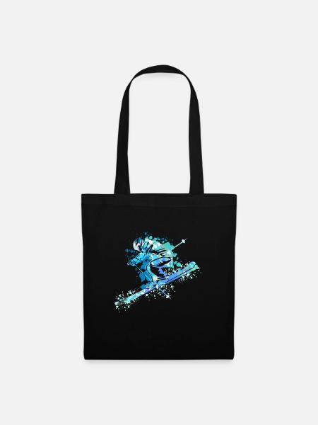 Splash Art Wintersport Skiing Ski Skier - Stoffbeutel - Schwarz