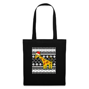 Ugly Christmas Sweater Tshirt Weihnachten Giraffe - Tote Bag - black - Front