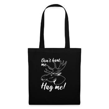 Hug Me Ironic Saying Elk Wildlife Animal Deer - Tote Bag - black - Front