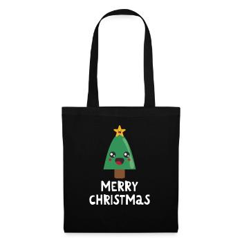 Joyeux Noël Drôle de Chemise de Noël - Sac en tissu - noir - Devant