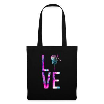 Chanteur de karaoké Chanteur de microphone - Sac en tissu - noir - Devant