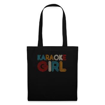 Karaoke Singer Retro Vintage - Stoffbeutel - Schwarz - Vorne
