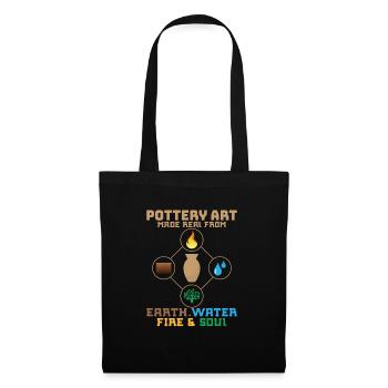 L’art de la poterie rendu réel à partir de la terre, de l’eau, du feu, etc. - Sac en tissu - noir - Devant