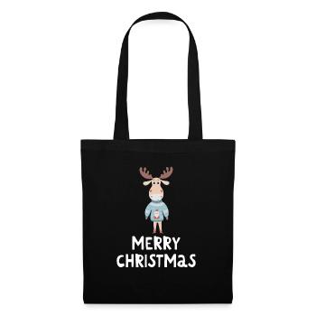 Joyeux Noël Drôle de Chemise de Noël - Sac en tissu - noir - Devant