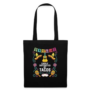 Easily Distracted By Tacos Taco Eater Mexican - Tote Bag - black - Front