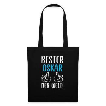Oskar Vorname Name Geburtstag - Stoffbeutel - Schwarz - Vorne