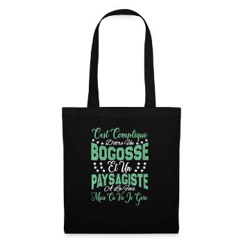 c'est compliqué d'être un Bogosse et un Paysagiste - Sac en tissu - noir - Devant