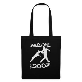Génial depuis 2007. Agilité, Hundetraining - Sac en tissu - noir - Devant