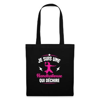 Je suis une handballeuse qui déchire - Sac en tissu - noir - Devant