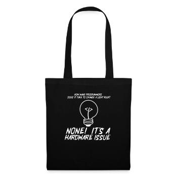 Déclaration matérielle d’ampoule drôle des programmeurs - Sac en tissu - noir - Devant