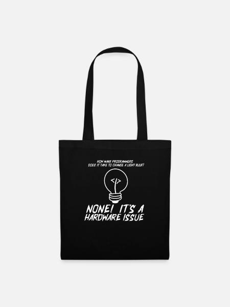 Funny Programmers Light Bulb Hardware Statement - Tote Bag - black