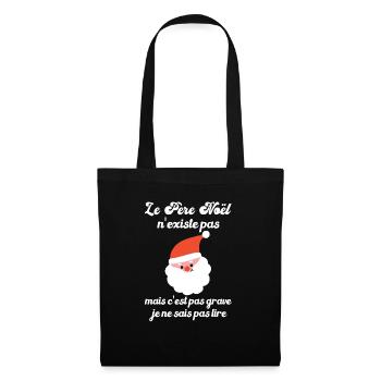 le père noël n'existe pas - Sac en tissu - noir - Devant