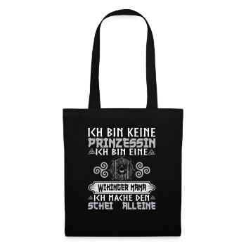 Ich Bin Keine Prinzessin Wikinger Mama Kriegerin - Stoffbeutel - Schwarz - Vorne