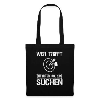 Wer Trifft Ist Zu Faul Zum Suchen Bogenschütze - Stoffbeutel - Schwarz - Vorne