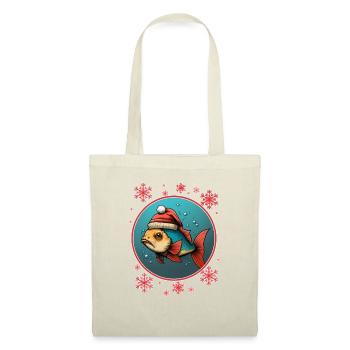 Pêche Pêcheur Pêcheuse Noël Pêcheur Poisson - Sac en tissu - nature - Devant