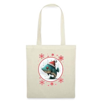 Pêche Pêcheur Pêcheuse Noël Pêcheur Poisson - Sac en tissu - nature - Devant
