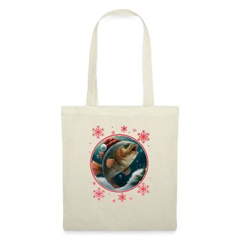 Pêche Pêcheur Pêcheuse Noël Pêcheur Poisson - Sac en tissu - nature - Devant