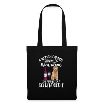 Goldendoodle Doodle Hund - Stoffbeutel - Schwarz - Vorne