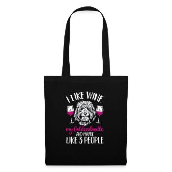 Goldendoodle Doodle Hund - Stoffbeutel - Schwarz - Vorne