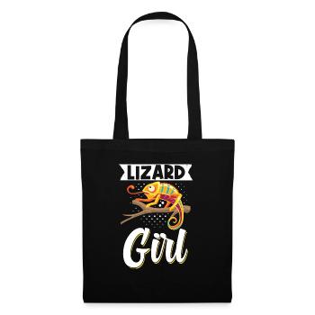 Lizard Girl Gecko Lizards Propriétaire Reptile - Sac en tissu - noir - Devant