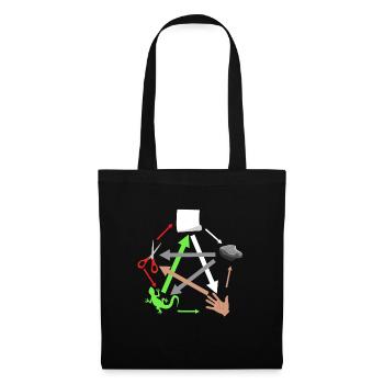 Papier de pierre Ciseaux Lézard Reptile Herpétologie H - Sac en tissu - noir - Devant