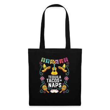 Tequila Tacos And Naps Alcoholic Tequila Drinker - Stoffbeutel - Schwarz - Vorne