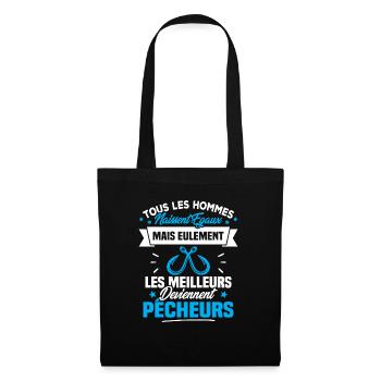 Les meilleurs hommes deviennent Pêcheurs - Sac en tissu - noir - Devant