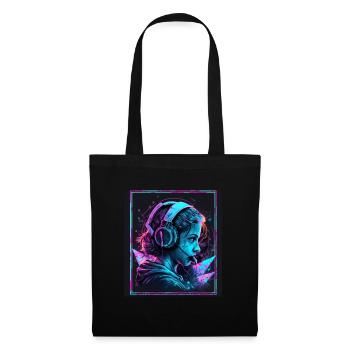 Polygon Headset Headphones Gamer Geometric - Tote Bag - black - Front