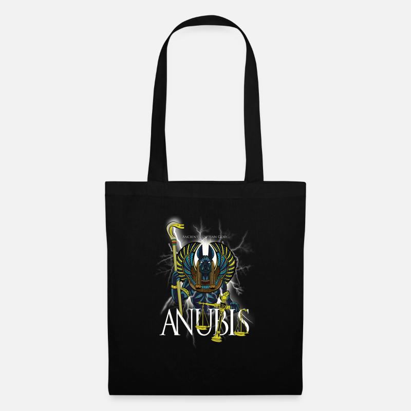 Anubis altägyptischer Gott Geschenk - Stoffbeutel - Schwarz