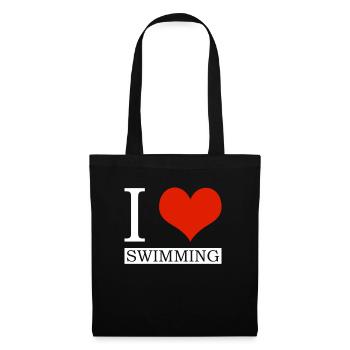 Schimmer Schwimmen I Love Swimming - Stoffbeutel - Schwarz - Vorne