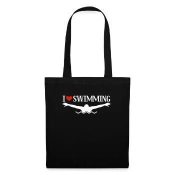 Schimmer Schwimmen I Love Swimming - Stoffbeutel - Schwarz - Vorne