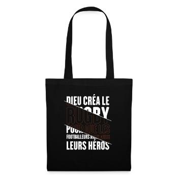 Dieu créa le rugby humour sport - Sac en tissu - noir - Devant