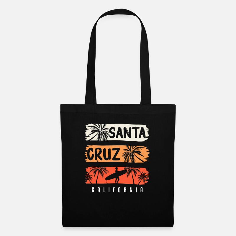 Santa Cruz California Summer Sun Palms Strand - Stoffbeutel - Schwarz