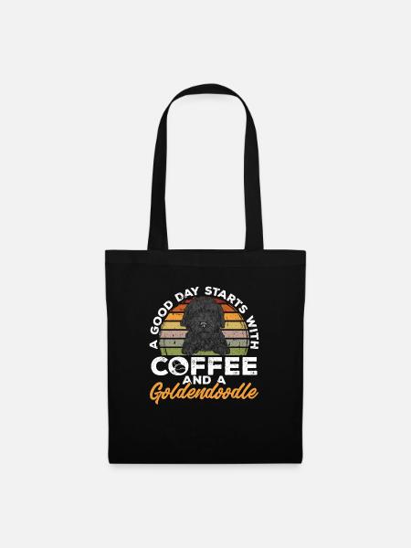 Black Goldendoodle Doodle Hund - Stoffbeutel - Schwarz