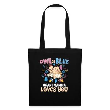 Pink or Blue Grandmamma Loves You Best - Stoffbeutel - Schwarz - Vorne