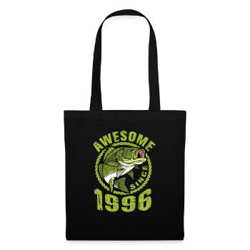 Awesome since 1996. Angel, Angler Geburtstag - Stoffbeutel - Schwarz - Vorne