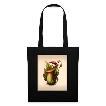 Carnivorous Plants House Plant Graphic Bug Eating - Stoffbeutel - Schwarz - Vorne