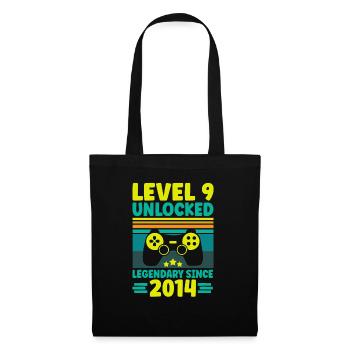 Niveau 9 débloqué 2014 Gaming 9th Birthday Gamer - Sac en tissu - noir - Devant