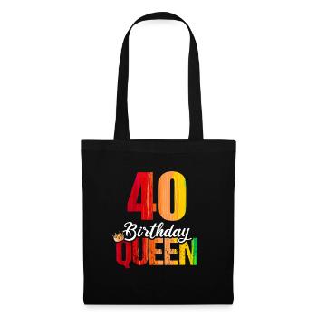 40 ans 40 anniversaire Anniversaire Reine d’anniversaire - Sac en tissu - noir - Devant