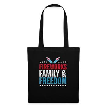 Memorial Day Fireworks on 4 July Family and Freihe - Tote Bag - black - Front